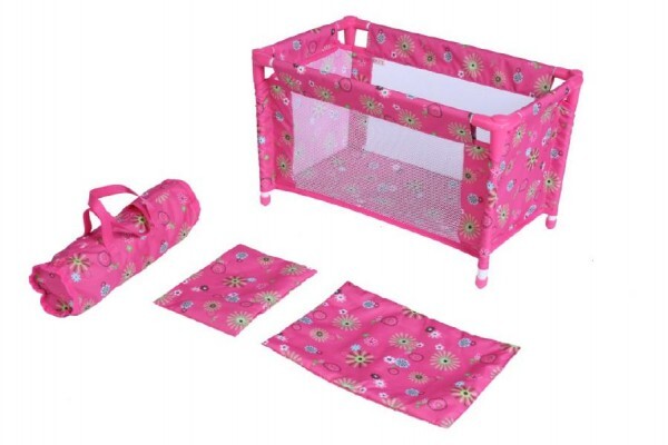 Postieľka pre bábiky kov/plast v taške rozkladacia rozmer 53x32x32cm