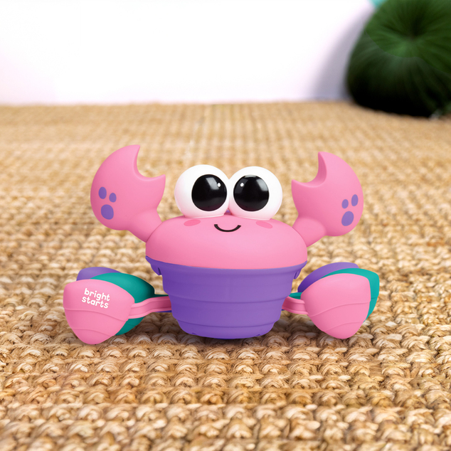 BRIGHT STARTS Jucărie muzicală și multisenzorială Rockin' Crawling Crab™ - Roz, 6m+