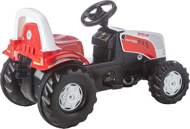Rollytoys Šliapací traktor Rolly Kid Steyer s vlečkou-červený