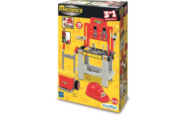 Ecoiffier Tavolo per artigiani 3 in 1