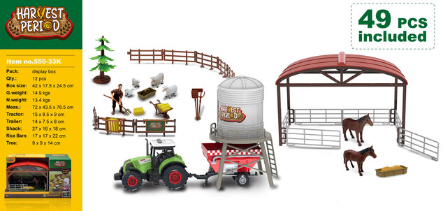 Fattoria con recinto e effetti set 49pz