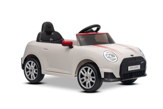 Elektrické autíčko BMW Mini Cooper 12V, biele, USB Vstup s Bluetooth pripojením na MP3 Pre