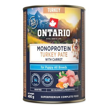 Konzerva Ontario Puppy monoprotein morčacie paté s mrkvou 400g