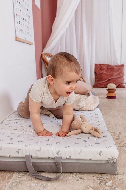 Tappetino da gioco pieghevole imbottito per bambini 3 in 1, Bunny