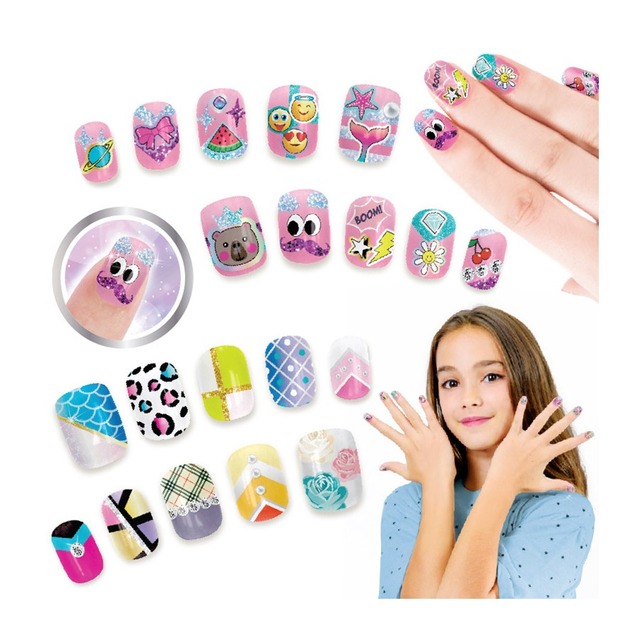 TASIA - Stylová sada Nail Art s třpytkami a samolepkami