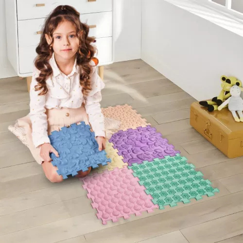 Ortek Masážna podložka Puzzle Mix Pastel 6 prvkov