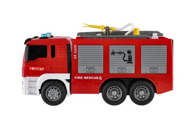 Auto dei pompieri in plastica 25cm a frizione a batterie con luce e suono 31x19cm