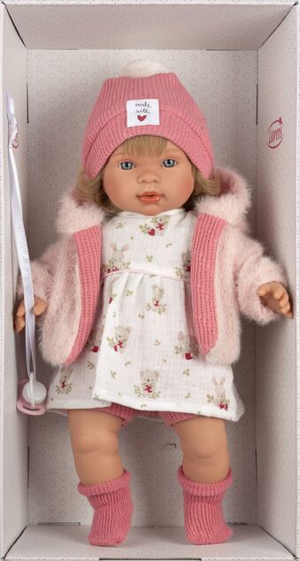 Llorens 42168 CARLA - muñeca realista con sonidos y cuerpo de tela suave