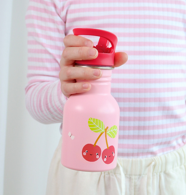 A Little Lovely Company - bouteille à boire en acier inoxydable à paroi simple, 350 ml - joyeuses ce