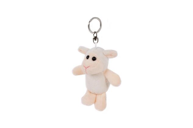 Pecora peluche portachiavi bianca