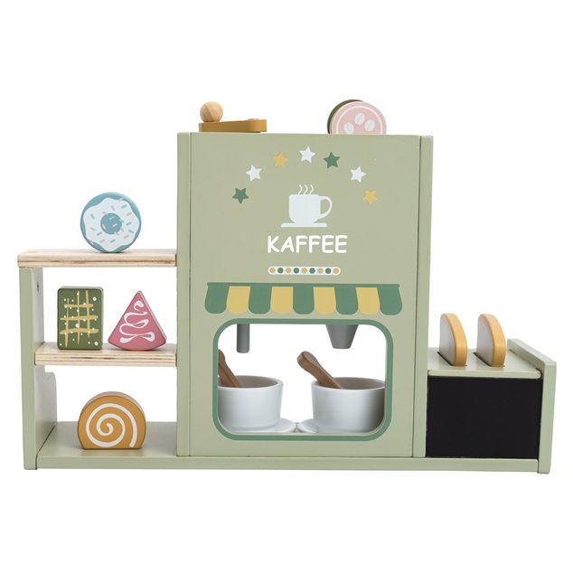 2Kids Toys Mașină de cafea din lemn cu prăjitor de pâine