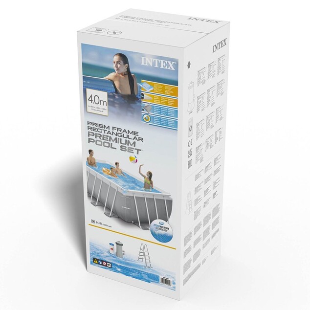 Piscina da giardino INTEX 26790 Prism Frame 400 x 200 x 122 cm con filtrazione a cartuccia