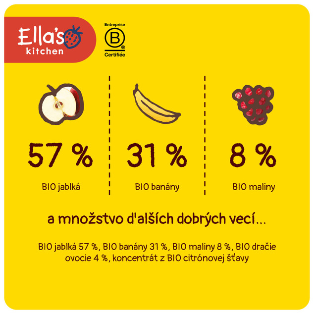 Ella's Kitchen BIO PINK ONE ovocné smoothie s dračím ovocím (90 g)