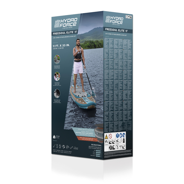 Bestway Freesoul Elite™ Paddleboard-Set mit abnehmbarem Sitz - 15 x 84 x 335 cm