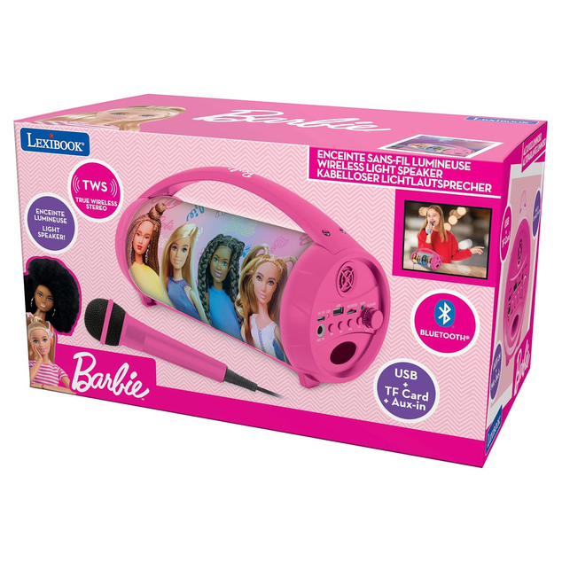 Reproduktor s mikrofónom Boombox Barbie