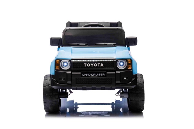 Elektrické autíčko Toyota Landcruiser 12V, modré, široké jednomiestne sedadlo, 2,4 GHz dia