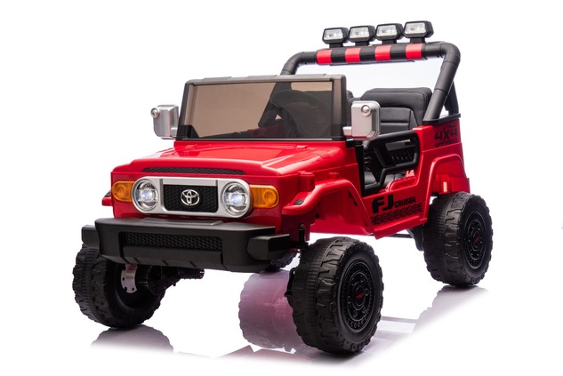 Elektrické autíčko Toyota FJ Cruiser XXL s pohonom 4x4, licencované (Dvojmiestne), červené
