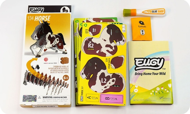 EUGY Pferd 3D Kartonpuzzle