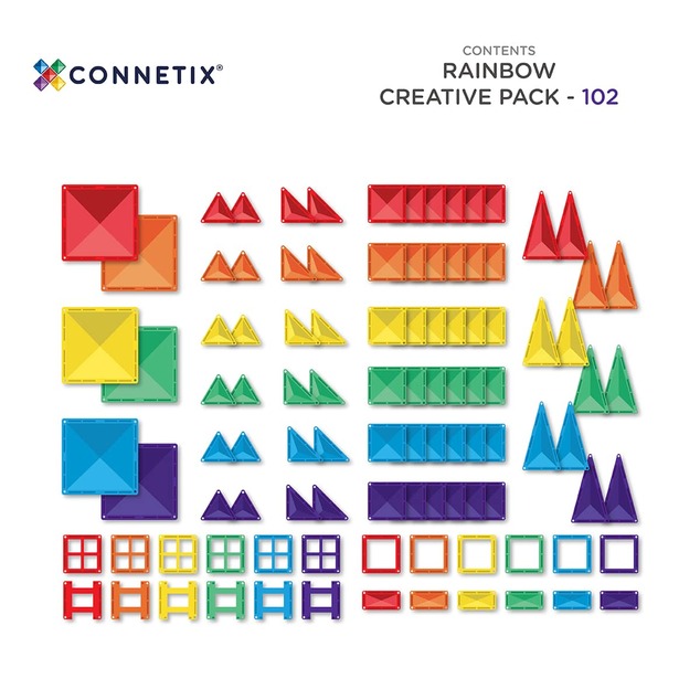 CONNETIX® Rainbow Creative Pack magnetická stavebnica 102 ks