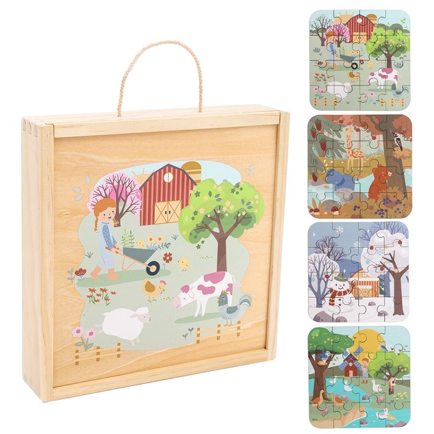 2Kids Toys Puzzle fa dobozban Négy évszak