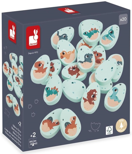 Janod Drevené pexeso Dinosaury 20 ks Dino