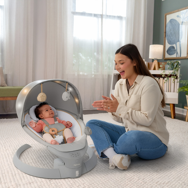 INGENUITY Transat avec balancement et vibration Bounce &amp; Sway – Pebble Shore™, 0m+