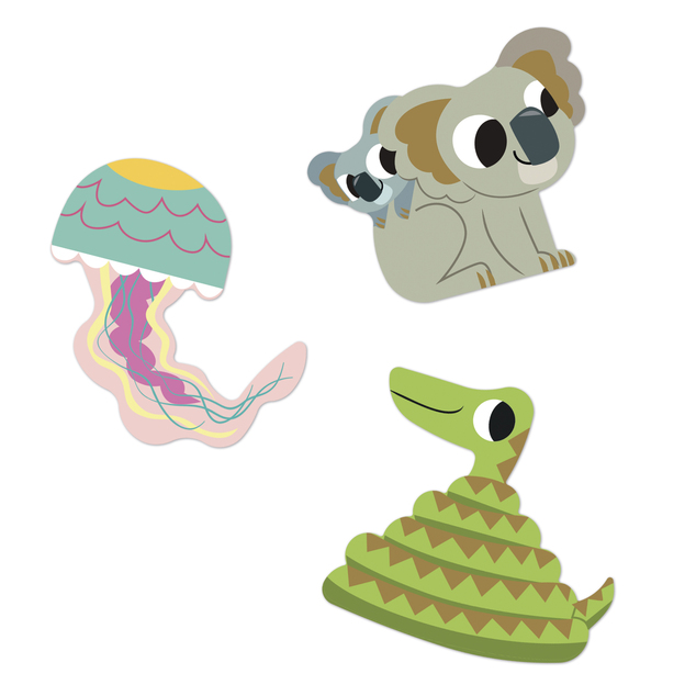 Janod Stickers Samolepky Exotické zvieratá 100 ks od 3 rokov