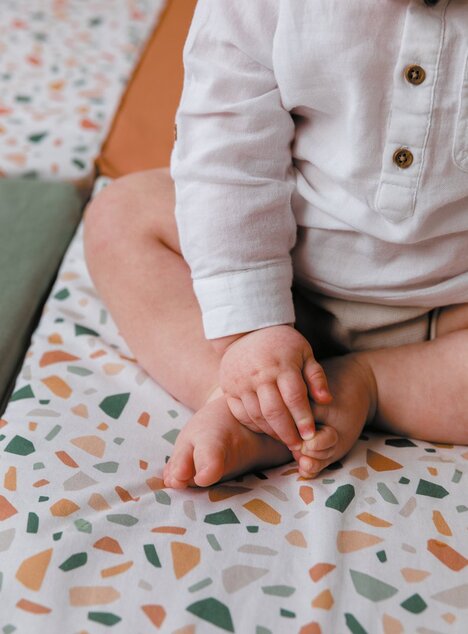 Tappetino da gioco pieghevole imbottito per bambini 3 in 1, Terazzo