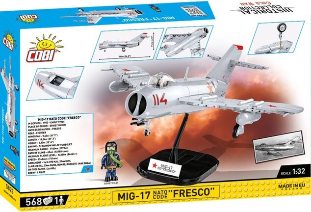Cobi Cold War MIG-17 FRESCO, 1:32, 588 k, 1 f