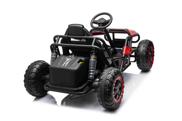 Elektrische Go-Kart SPORT-KART 24V, rot, EVA-Räder, Kunstledersitz, 2 x 50W Motor,