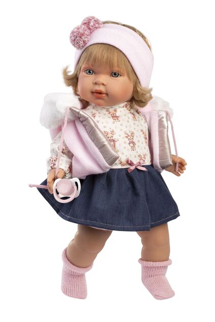 Llorens 42170 CARLA - muñeca realista con sonidos y cuerpo de tela suave