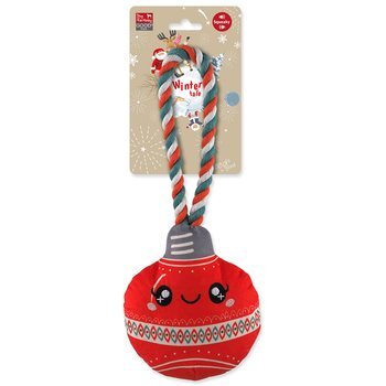 Hračka Dog Fantasy Winter Tale ozdoba vianočná pískacia, červená 30cm