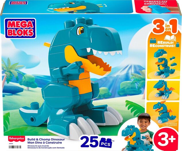 Mattel MEGA BLOKS Fisher-Price 3 în 1 set de construcție cu dinozaurul T-Rex