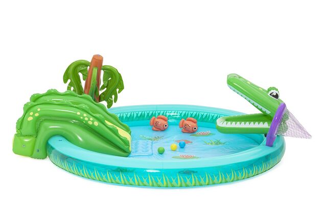 Bestway 53166 Detské nafukovacie herné centrum Crocodile Cove, 224 x 181 x 72 cm