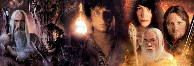 Puzzle 1000 dielikov panorama - The Lord of the Rings