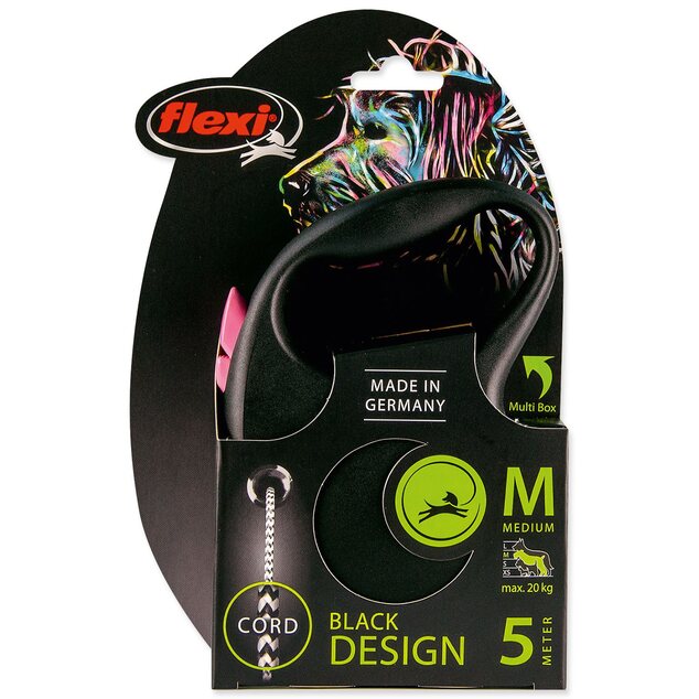 Vodítko Flexi Black Design lanko M ružové 5m