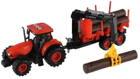 Traktor Zetor s vlekom s naklad. ramenom plast na zotrvačník na bat. sa svet. so zvukom