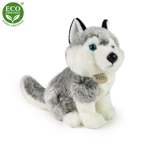 Plyšový pes husky sediaci 30 cm ECO-FRIENDLY