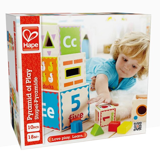 Hape Kocky pyramída s vkladacími tvarmi