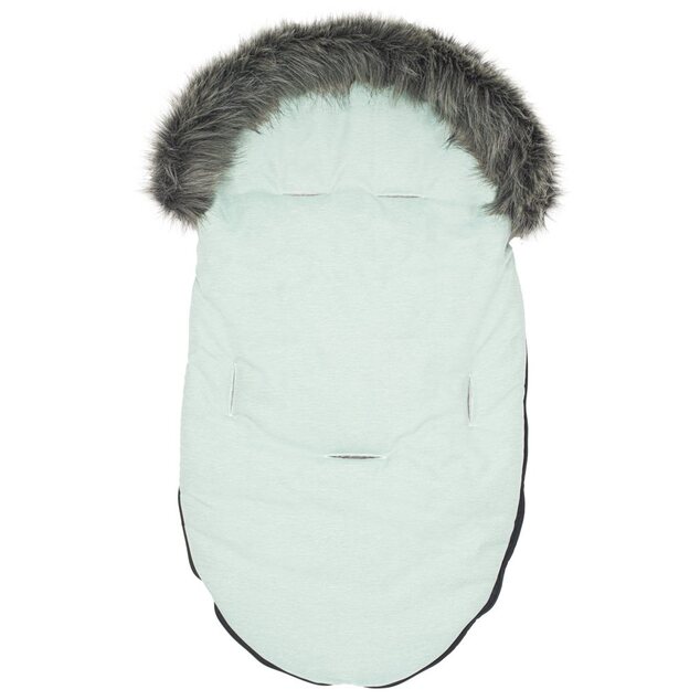 Kinderfußsack NEW BABY mit Fell hellgrau