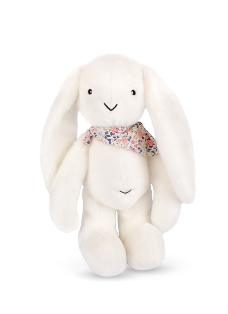 Doudou Plyšový králik XXL so šatkou biely 50 cm