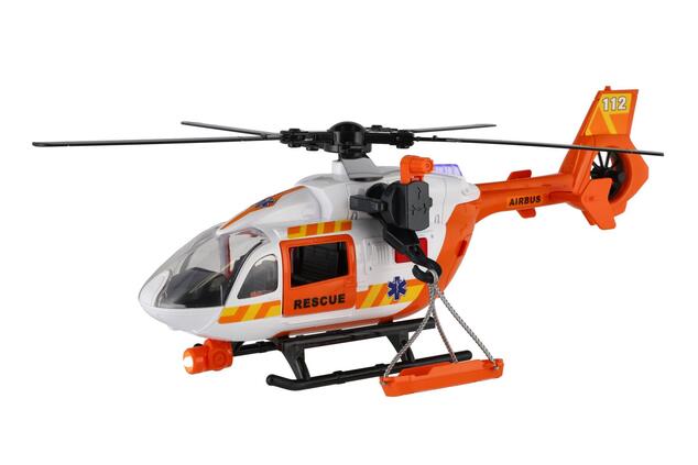 Elicottero di soccorso in plastica 32cm a batterie con luce e suono