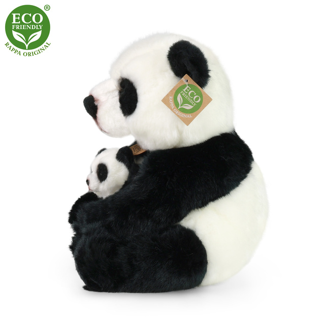 Plyšová panda s mláďaťom 27 cm ECO-FRIENDLY