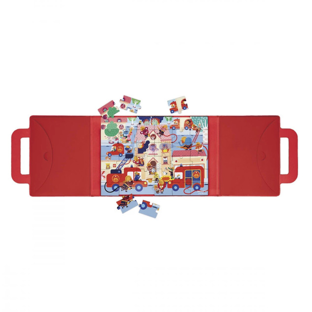 Janod Magnetipuzzle Pompieri 36 bucăți în formă de valiză