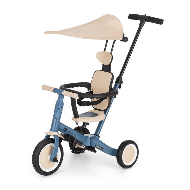 PETITE&amp;MARS Triciclo multifuncional 5 en 1 Turbo Plus Ocean Blue
