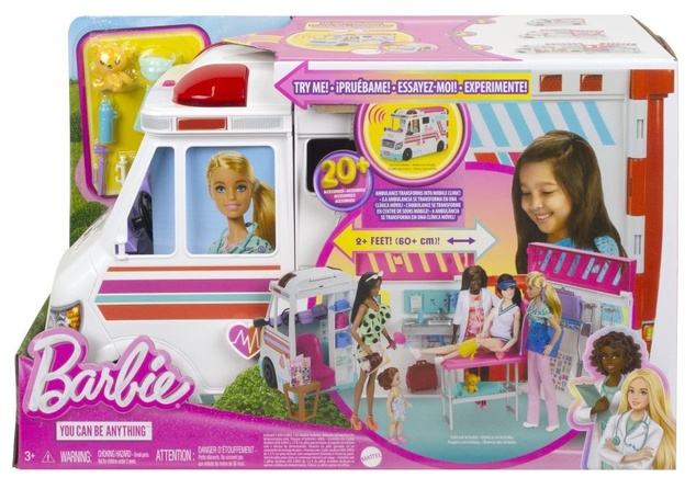 Mattel Barbie Krankenwagen und Klinik 2 in 1