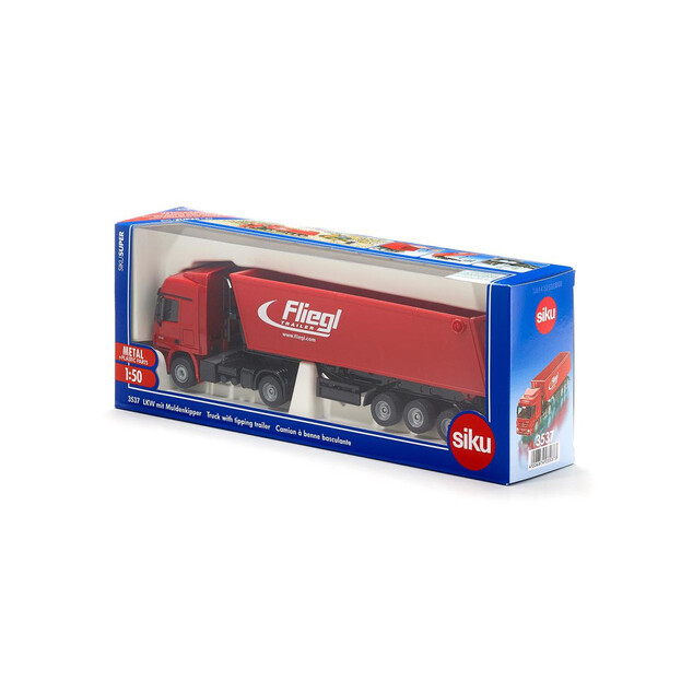 Siku Super - Kamion s vyklápěcím vlekem červený, 1:50