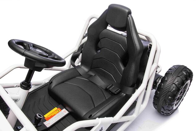 Elektrische Go-Kart SPORT-KART 24V, schwarz, EVA-Räder, Kunstledersitz, 2 x 50W Motor,