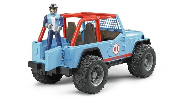 BRUDER 02541 Jeep WRANGLER Cross Country modrý s figúrkou jazdca