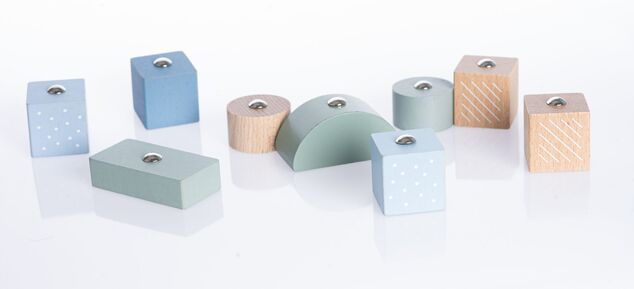 CUBIKA Pastel 15917 Autožeriav s magnetom - drevená skladačka 14 dielov